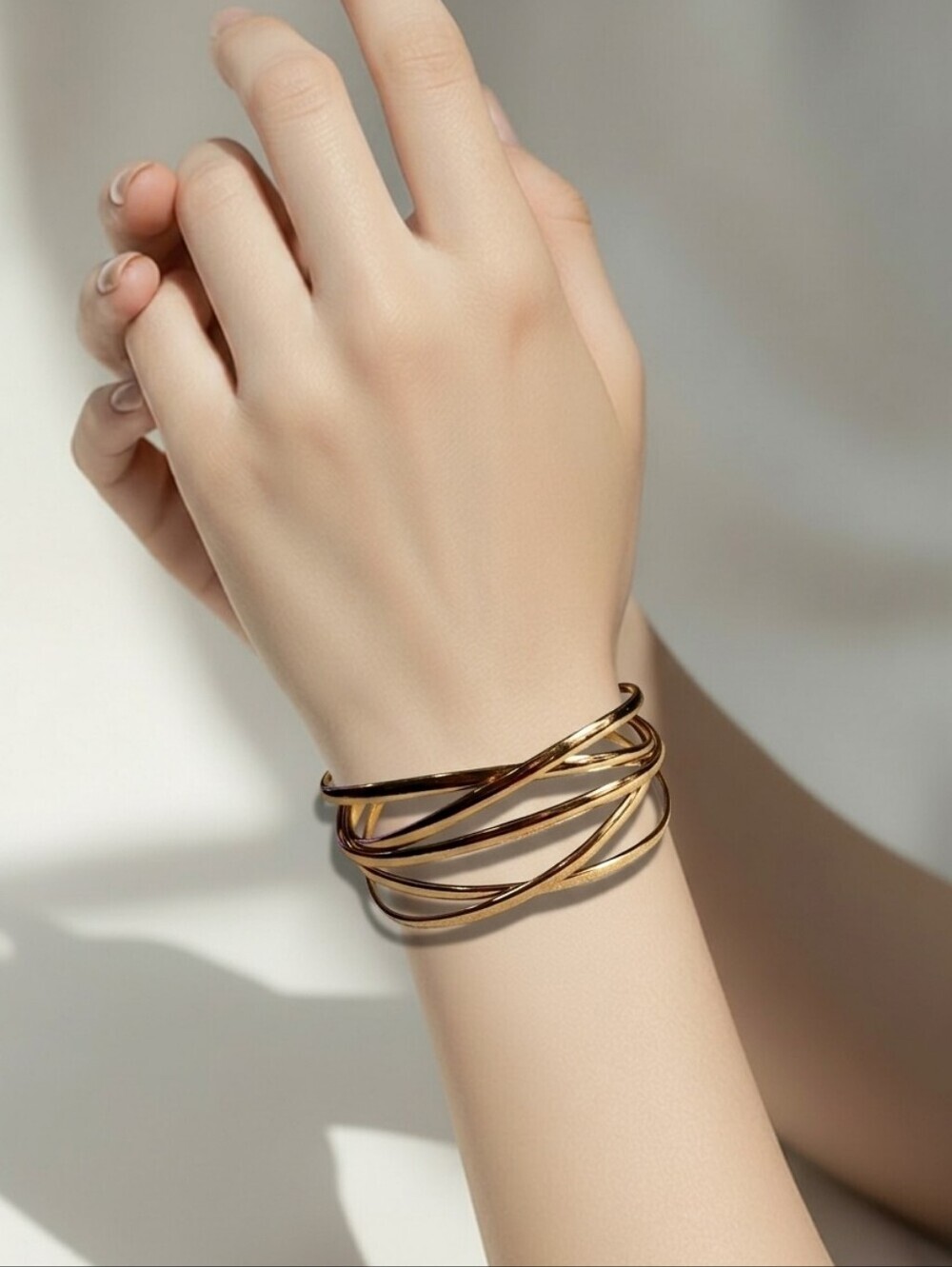 NWT NADINE WEST Twisted Gold Modern Cuff Bracelet